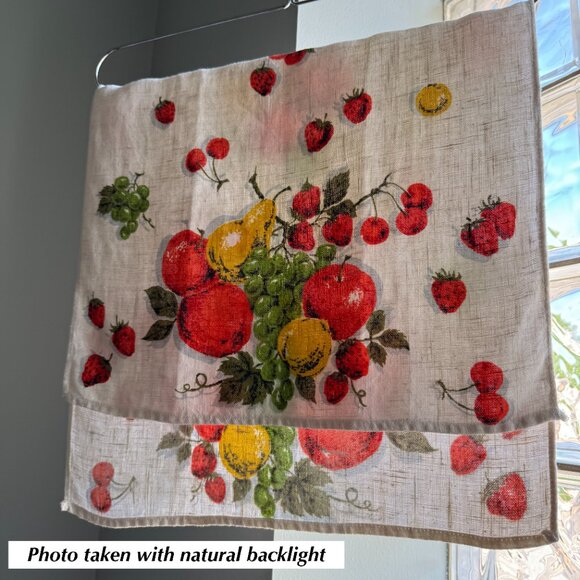 Pure Linen Vintage Kitchen Dishcloth Hand Towel Mixed Fruits - Picture 6 of 15